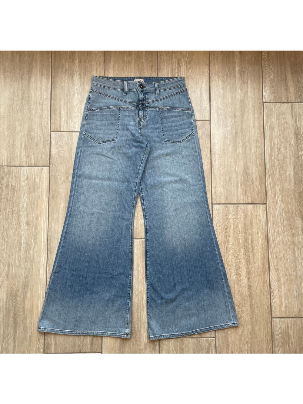 Edyson Cary Wide Leg Jeans Womens 28 NWT Made USA High Rise